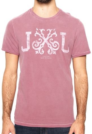 Camiseta John John Masculina Regular Logo Sunset Rosé