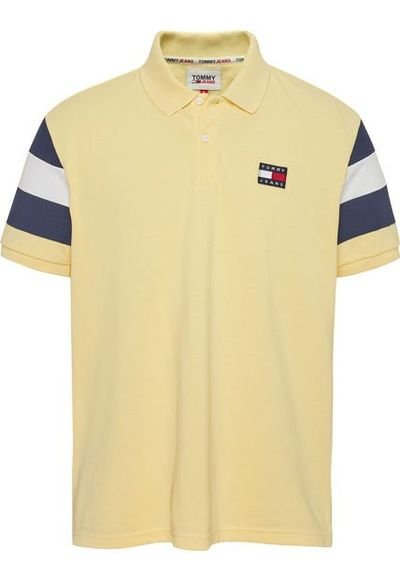 Polo De Mangas Con Rayas Y Corte Amplio Hombre Amarillo Tommy