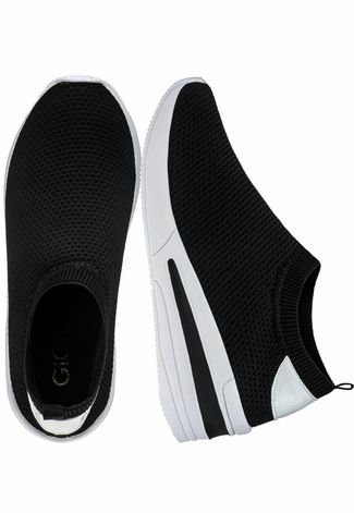Tênis Sneaker Gigil Calce Fácil Anabela Preto