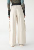 Calça Sarja TOPSHOP Wide Leg Cargo Off-White - Marca TOPSHOP