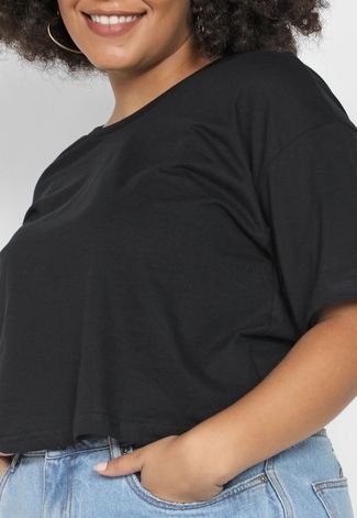 Camiseta AMBER Plus Size Lisa Preta