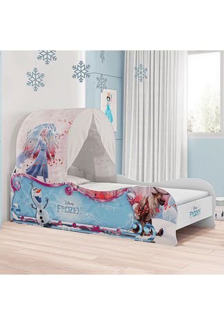 Jogo de Quarto Infantil Cama Princesas Disney Star com Dorsel e