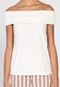 Blusa Hering Ombro a Ombro Canelada Off-White - Marca Hering
