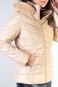 Jaqueta feminina de corino com capuz 80278 - Bege - Marca Enluaze