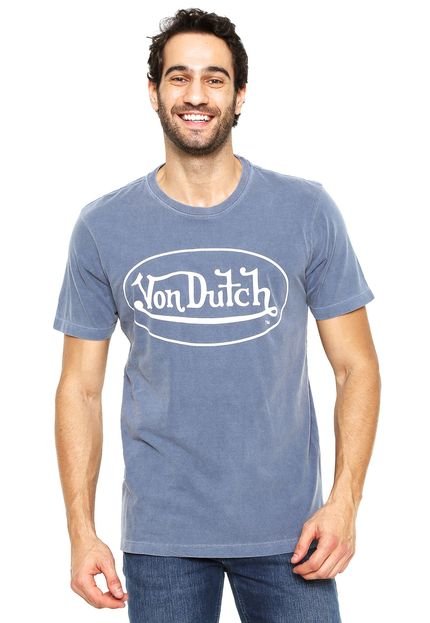 Camiseta Von Dutch Logo Azul - Marca Von Dutch 