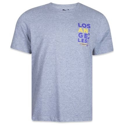 Camiseta New Era Regular Los Angeles Lakers Mescla Cinza - Marca New Era