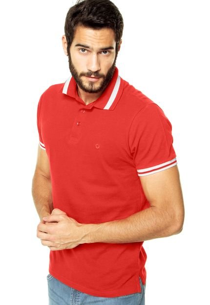 Camisa Polo Iódice Denim Bordado Vermelha - Marca IÓDICE