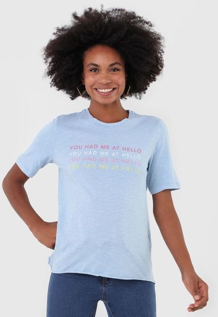 Camiseta Only Hello Azul - Marca Only