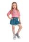 Blusa Infantil In Love With Myself em Meia Malha Quimby Rosa Pink - Marca Quimby
