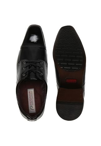 Sapato Social Couro Pegada Textura Preto