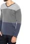 Suéter Aleatory Tricot Color Cinza/Azul - Marca Aleatory