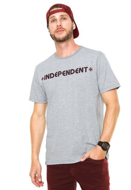Camiseta Independent Bar Cross Logo Cinza - Marca Independent