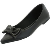 Sapatilha Feminina CM Calçados Bico Fino Laço Confort Preto - Marca Monte Shoes