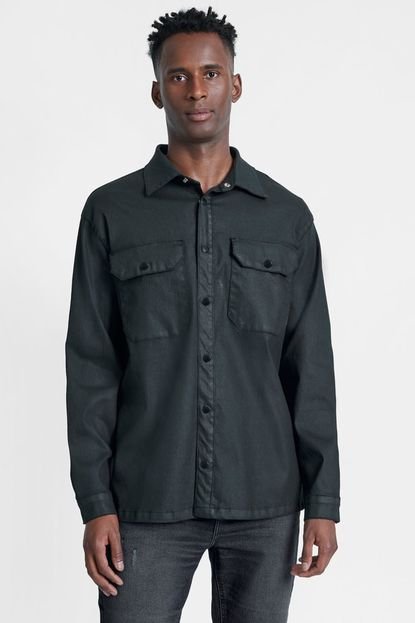 Jaqueta Overshirt Icon Resinada Preto - M - Marca Aramis