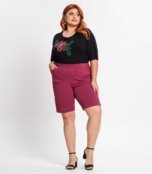 Bermuda Plus Size Em Bengaline Secret Glam Rosa - Marca Secret Glam