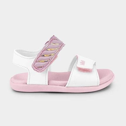 Sandália Infantil Bibi Baby Soft II Rosa e Branco de Marshmallow 1188098 20 - Marca Calçados Bibi