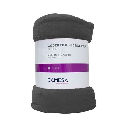 Cobertor Queen Manta Microfibra Antialérgico 2,2x2,4m Cinza - Camesa - Marca Camesa