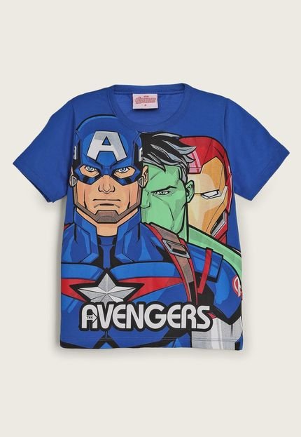 Camiseta Infantil Fakini Avengers Azul - Marca Fakini