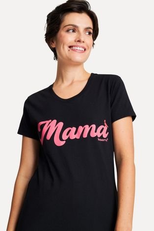 Camiseta Mama e Mini Reserva Preto