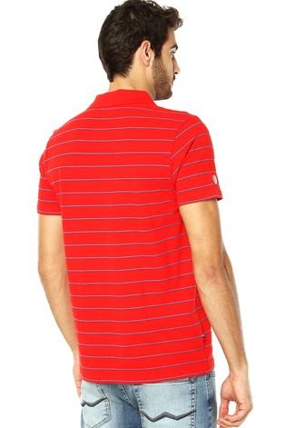 Camisa Polo Puma Bmw M Striped High Risk Vermelha