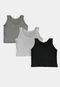 Kit 3 Blusas Cropped Lisa Liso Algodão Premium Blusinha Camiseta Feminina Tshirt Colorido - Marca SSB Brand