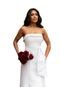 Vestido Longo de Noiva Casamento Civil Festa de Noivado Tomara que Caia com Fenda Meddyale Branco - Marca Cia do Vestido