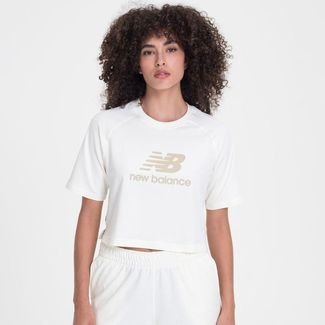 Camiseta New Balance Cropped Essentials Feminina