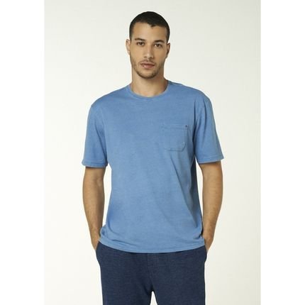 Camiseta Hering Unissex Manga Curta Com Bolso Indifio Azul - Marca Hering
