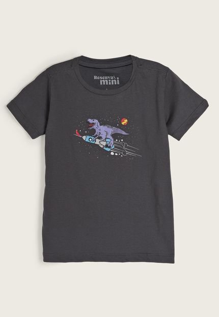 Camiseta Infantil Reserva Mini Space Dinosaur Grafite - Marca Reserva Mini
