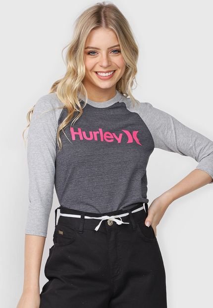 Camiseta Hurley Raglan One&Only Cinza - Marca Hurley