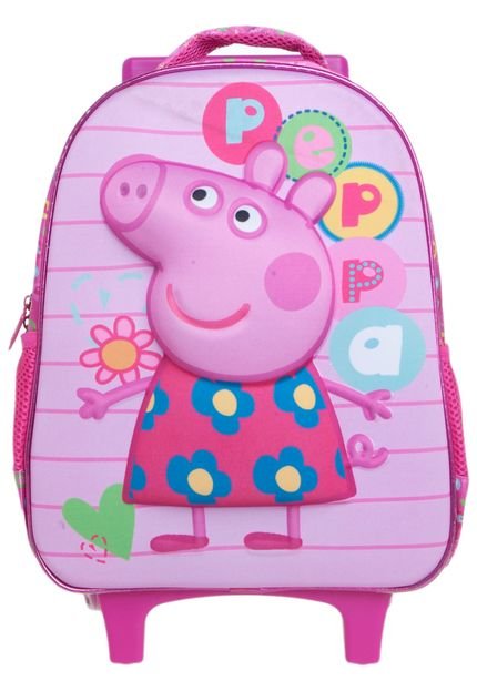 Mochilete Peppa Pig Escolar M Rosa - Marca Peppa Pig
