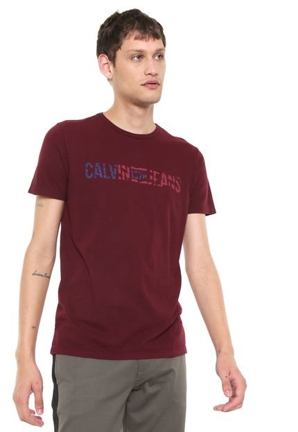 Camiseta Calvin Klein Jeans Bandeira Vinho - Marca Calvin Klein Jeans