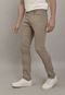 Calças Jeans Slim Fit com Bolsos na Cor Caqui Lemier Collection - Marca Lemier Jeans