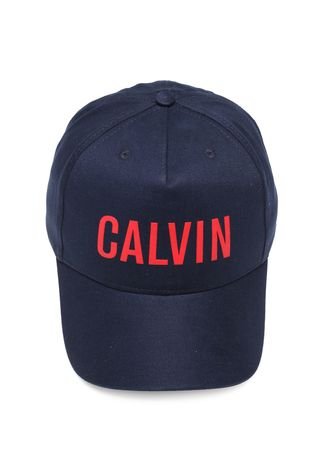 Boné Snapback Calvin Klein Logo Azul-Marinho