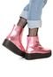 Bota Flatform DAFITI SHOES Metalizada Rosa - Marca DAFITI SHOES