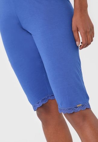 Bermuda de Pijama Love Secret Slim Renda Azul - Compre Agora