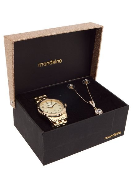 Kit Relógio Mondaine 94865LPMKDE3K1 Dourado - Marca Mondaine