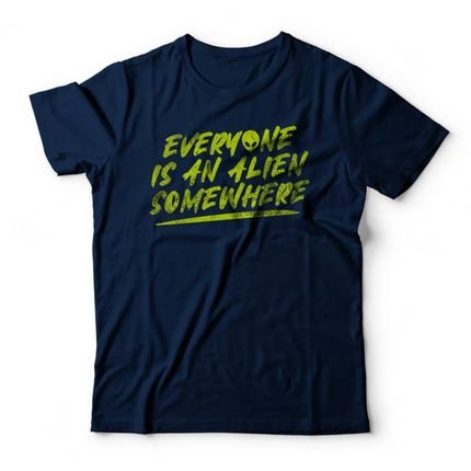 Camiseta Everyone Is An Alien - Azul Marinho - Marca Studio Geek 