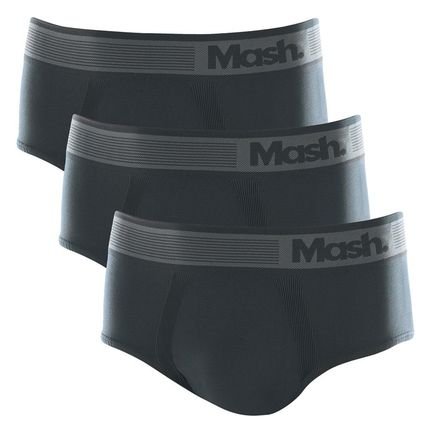 Kit 3 Cuecas Slip Mash Microfibra Sem Costura 713.02 - Marca MASH