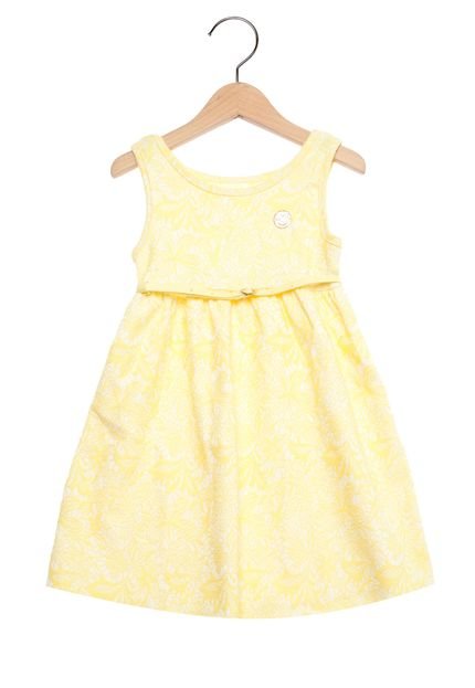 Vestido Curto Milon Detalhe  Infantil Amarelo - Marca Milon