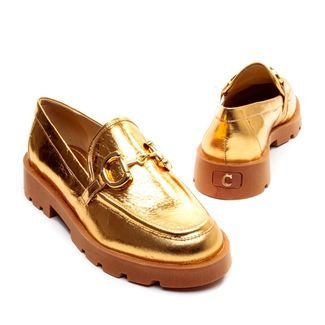 Sapato Oxford Couro Ouro Cecconello 2374012-3