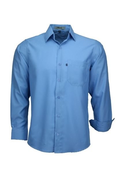 Camisa Manga Longa Amil Modelo Tradicional Com bolso 832 Azul Motorista - Marca Amil