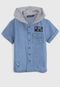 Camisa Jeans Plural Kids Infantil Capuz Azul/Cinza - Marca Plural Kids
