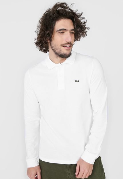 Camisa Polo Lacoste Reta Logo Branca - Marca Lacoste