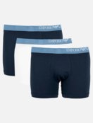 Pack Cueca Emporio Armani Trunk 1113572F723 Bc/Azul Mar 3UN - Marca Empório Armani