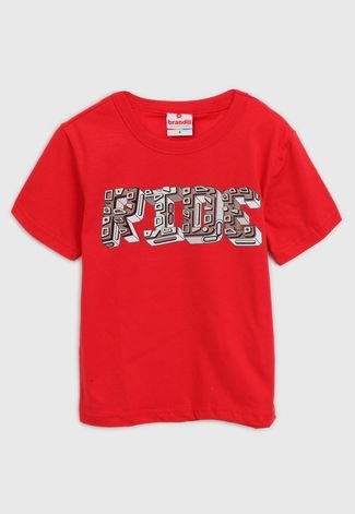 Camiseta Brandili Infantil Lettering Vermelha