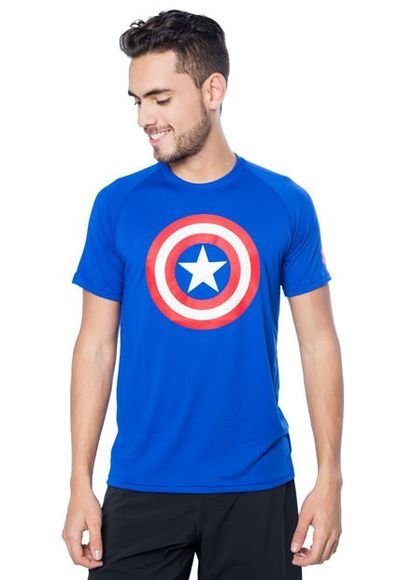 Camiseta Under Ae Core Captain America Azul-Rojo - Compra Ahora | Dafiti Colombia