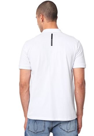 Camisa Polo Calvin Klein Jeans Reta Logo Branca - Compre Agora