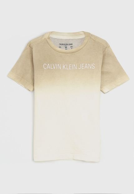 Camiseta Calvin Klein Kids Infantil Degradê Amarelo/Bege - Marca Calvin Klein Kids