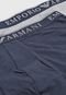 Kit 2pçs Cueca Emporio Armani Underwear Boxer Lisa Azul-Marinho/Cinza - Marca Emporio Armani Underwear